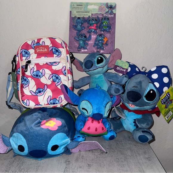 Disney Other - Disney Stitch Plush/Bag Bundle